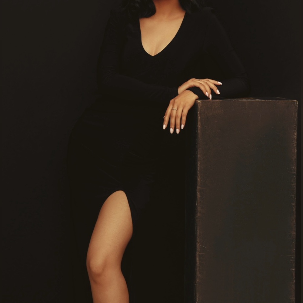 Chic Black Slit Dress